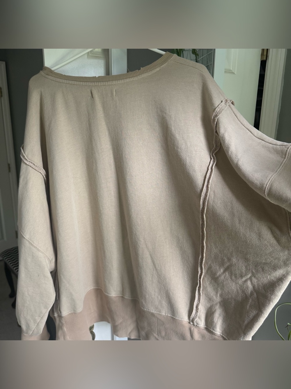 Free People We The Free Yellowstone Bison Camden Sweatshirt Beige Graphic - Picture 3 of 13